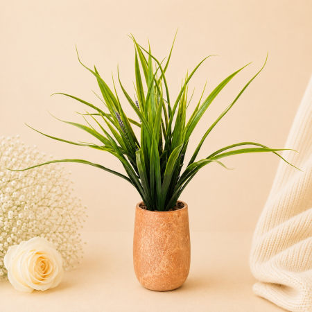 Aranjamente si decoratiuni florale - Ghiveci ceramic cu planta verde artificiala