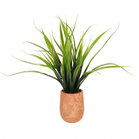 Aranjamente flori plastic - Ghiveci ceramic cu planta verde artificiala