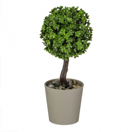 Aranjamente flori plastic - Ghiveci decorativ cu bonsai verde artificial