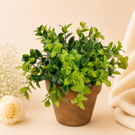 Aranjamente si decoratiuni florale - Ghiveci decorativ cu planta artificiala