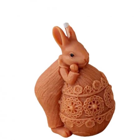 Produse tematice - Lumanare decorativa Iepuras baietel cu ou