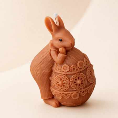 Paste - Lumanare decorativa Iepuras baietel cu ou