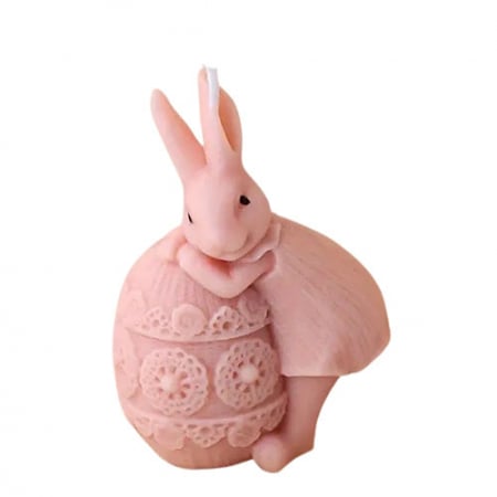 Produse tematice - Lumanare decorativa Iepuras fetita cu ou