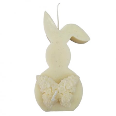 Produse tematice - Lumanare decorativa Iepure cu fluturas alb