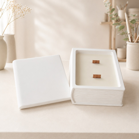 Lumanari decorative Forme - Lumanare decorativa in suport ceramic Carte