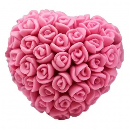 Ziua Indragostitilor - Lumanare decorativa Inima cu trandafiri