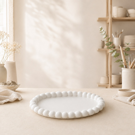 Decoratiuni Handmade - Suport decorativ ceramic Bubble oval