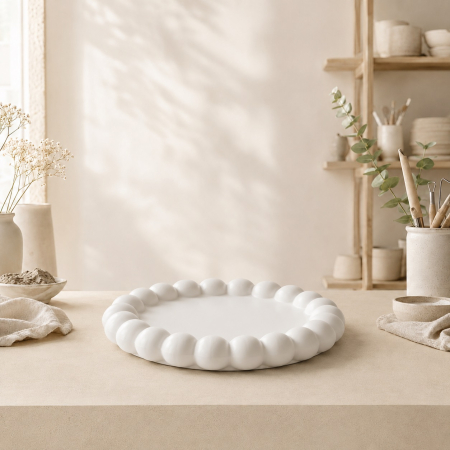 Decoratiuni Handmade - Suport decorativ ceramic Bubble rotund