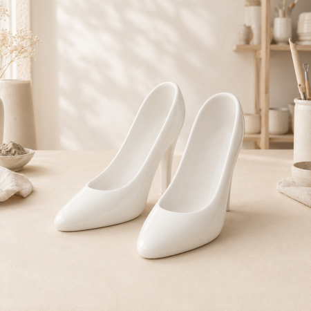 Decoratiuni Handmade - Suport decorativ ceramic Pantofi cu toc