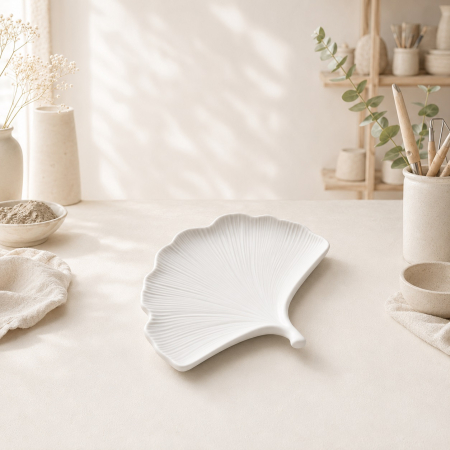 Decoratiuni - Tava decorativa in forma de frunza Ginkgo