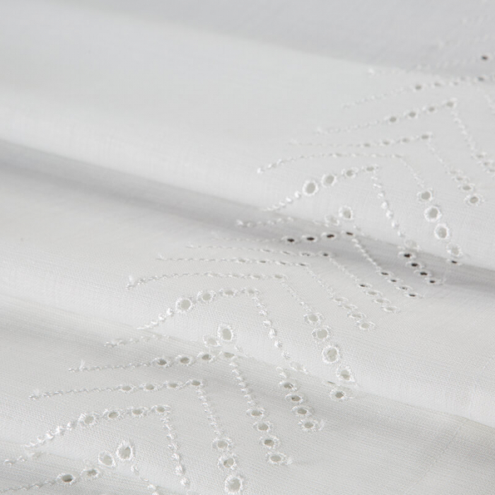 Fata de masa eleganta 160x260 cm – alb ivory cu broderie delicata [2]