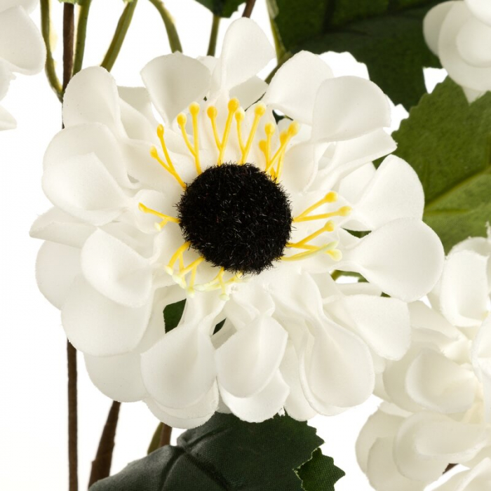 Fir decorativ cu 6 flori artificiale – 53 cm, alb ivory [2]