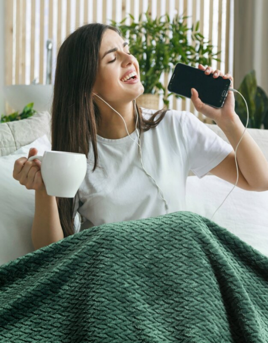 Patura decorativa – Verde intens, 200x220 cm [2]