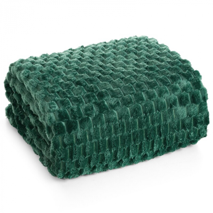 Patura moale din microfibra – Verde smarald, 200x220 cm [5]