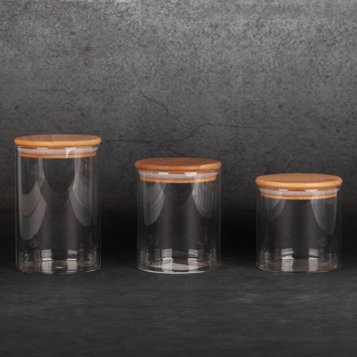 SET BORCANE DIN STICLA CU CAPAC DIN BAMBUS [2]