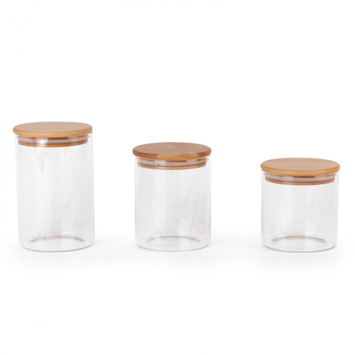 SET BORCANE DIN STICLA CU CAPAC DIN BAMBUS [3]