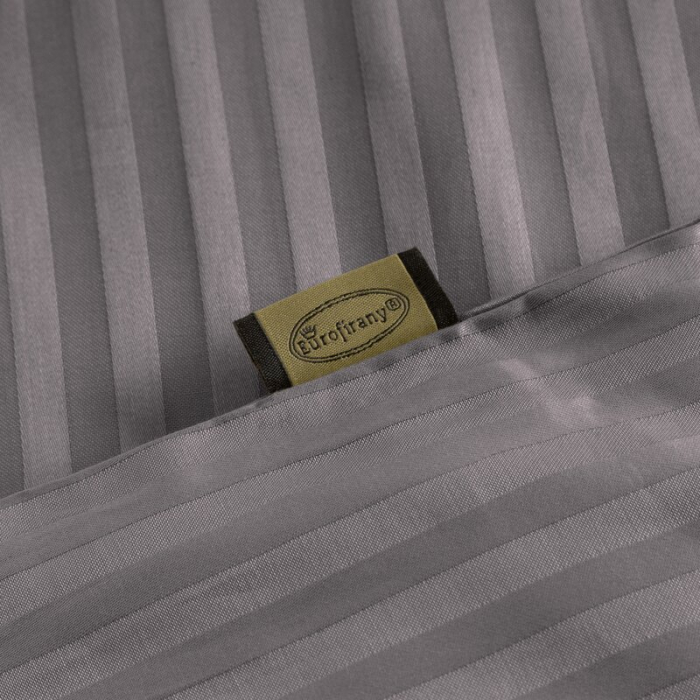 Set Lenjerie de pat din Damasc  3 Piese  100% Bumbac Gri Antracit [6]