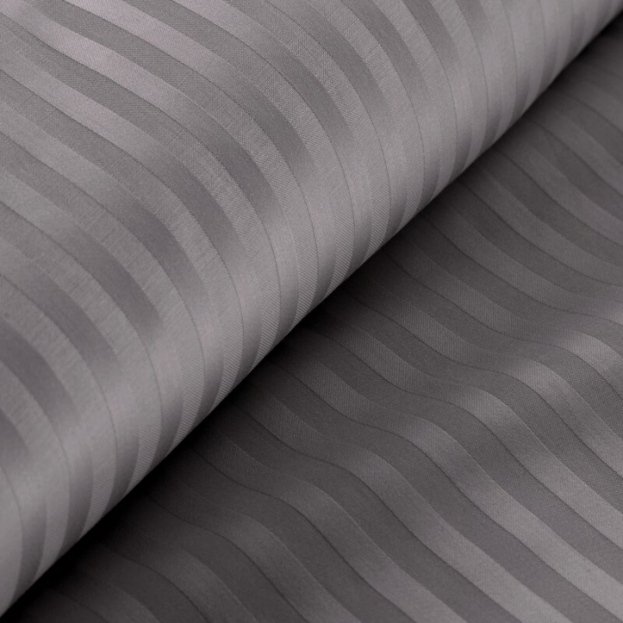 Set Lenjerie de pat din Damasc  3 Piese  100% Bumbac Gri Antracit [3]