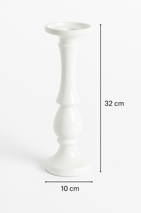 Suport Lumanare Ceramic Alb – 10x32 cm [3]