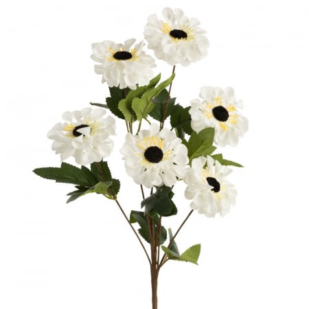 Flori - Fir decorativ cu 6 flori artificiale – 53 cm, alb ivory