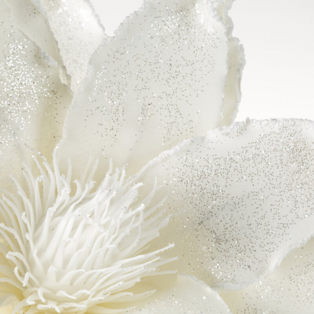 Floare decorativa alba cu sclipici [1]