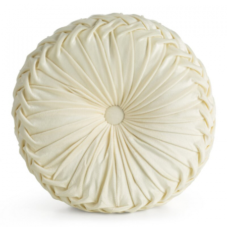 Pernă decorativă rotundă din catifea crem 40 cm [1]