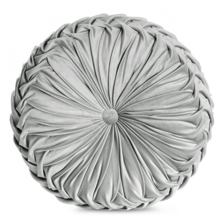 Perna decorativa rotunda din catifea gri 40 cm [0]