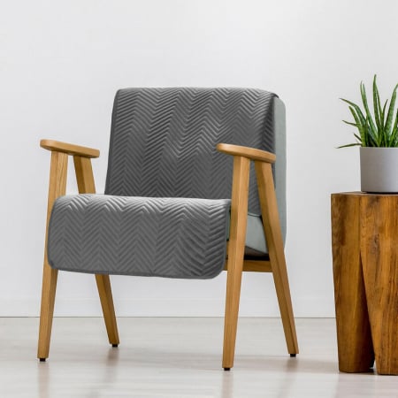 Textile - Protectie catifea matlasata pentru fotoliu – 70x160 cm, culoare nisip