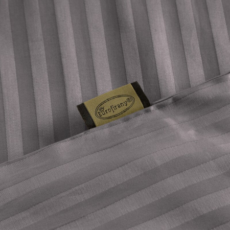 Set Lenjerie de pat din Damasc  3 Piese  100% Bumbac Gri Antracit [5]