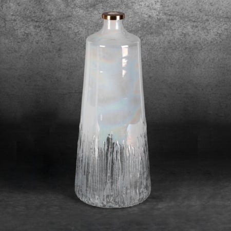 Vaza decorativa sticla irizata cu detalii negre [0]