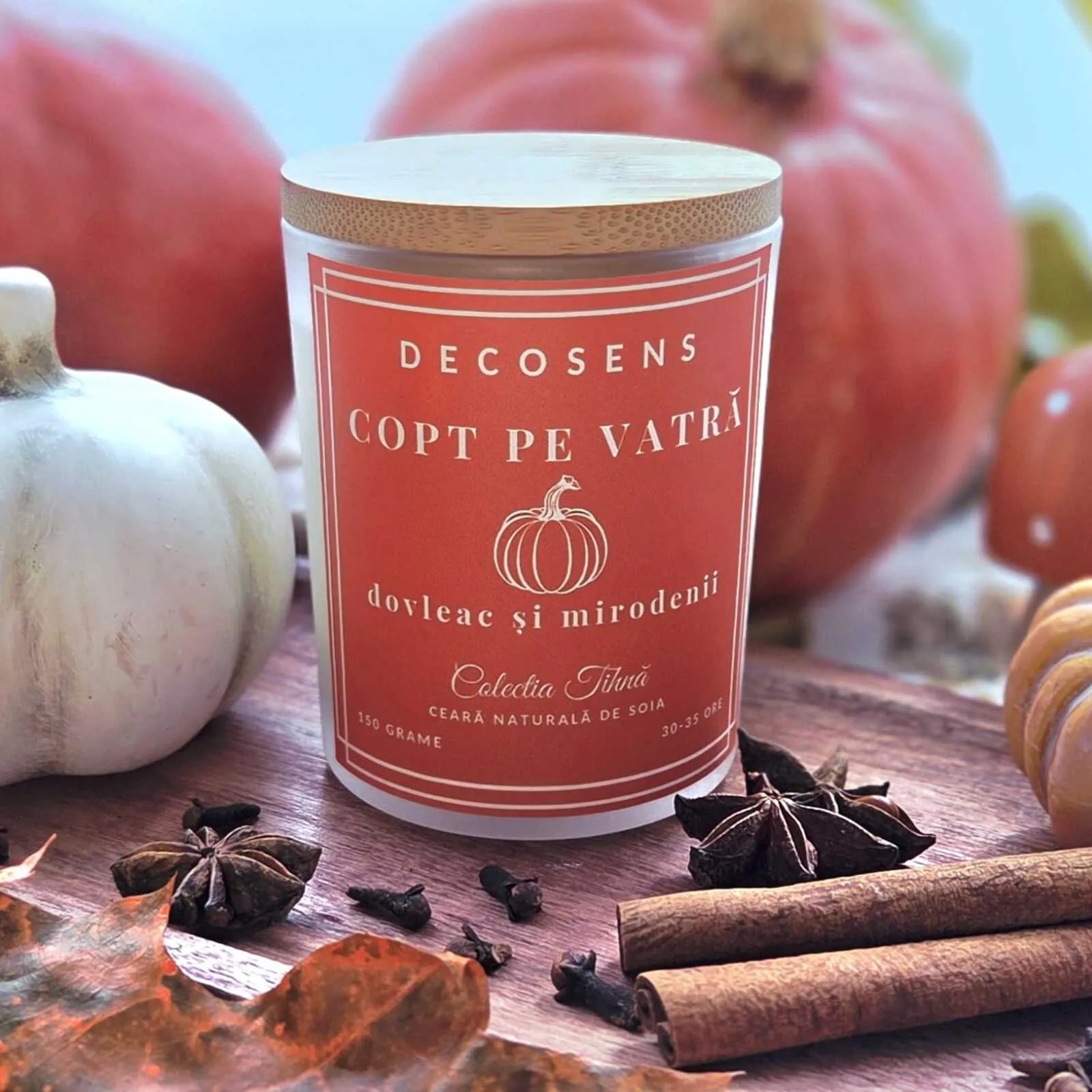Lumânare parfumată Copt pe vatră - dovleac și mirodenii