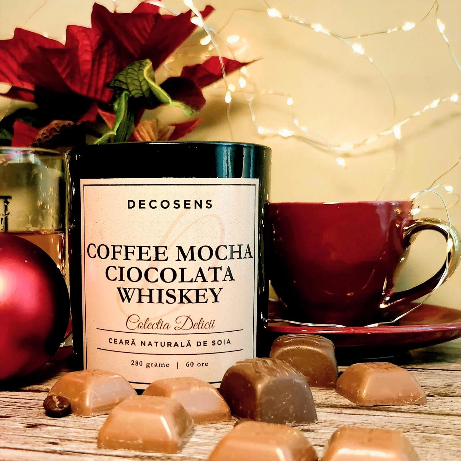 Lumânarea parfumată Coffee Mocha - Ciocolată- Whiskey