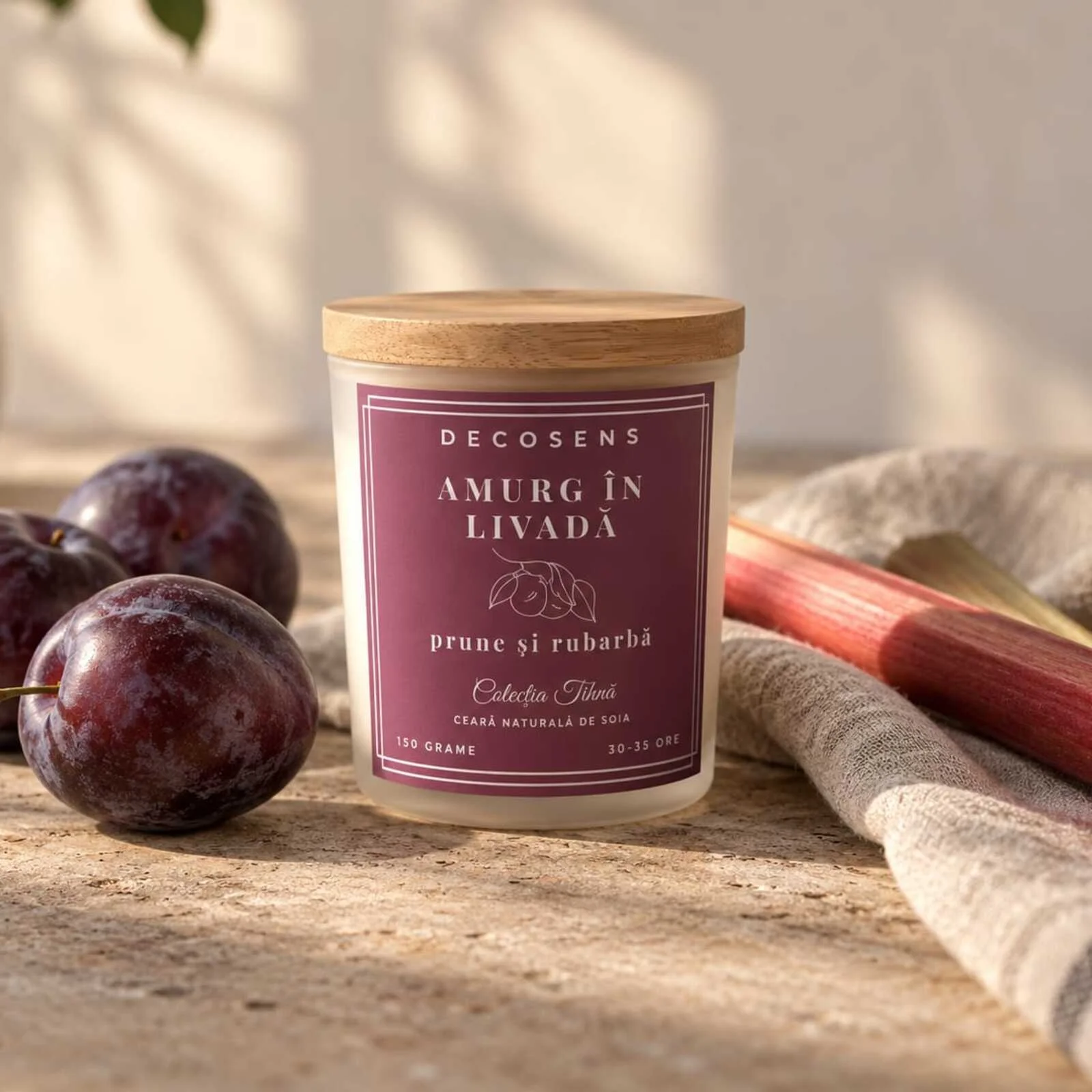 Lumânare parfumată handmade cu prune și rubarbă – Decosens [3]