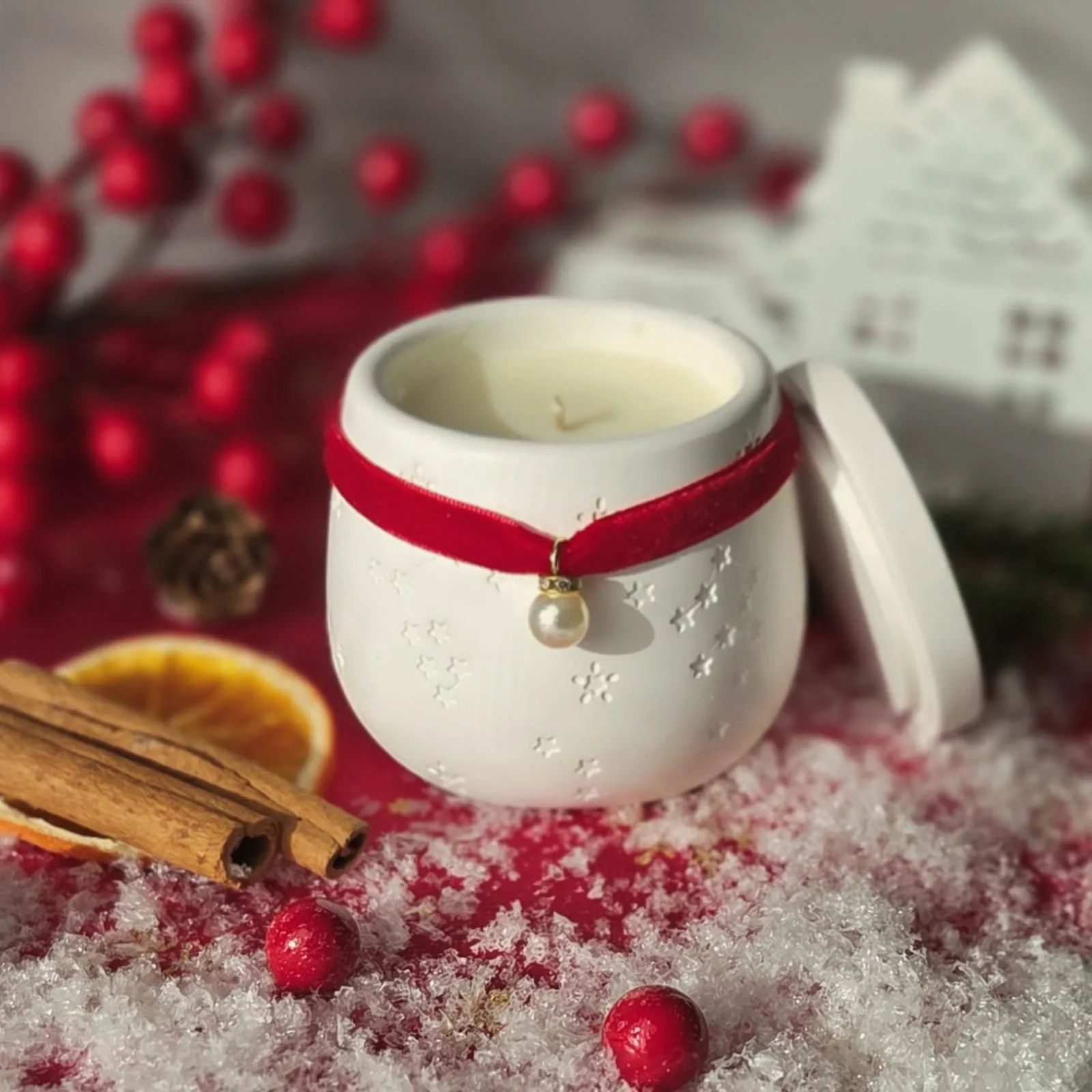 Lumanare parfumata Magia Craciunului - portocale, scorțișoară, vanilie [3]