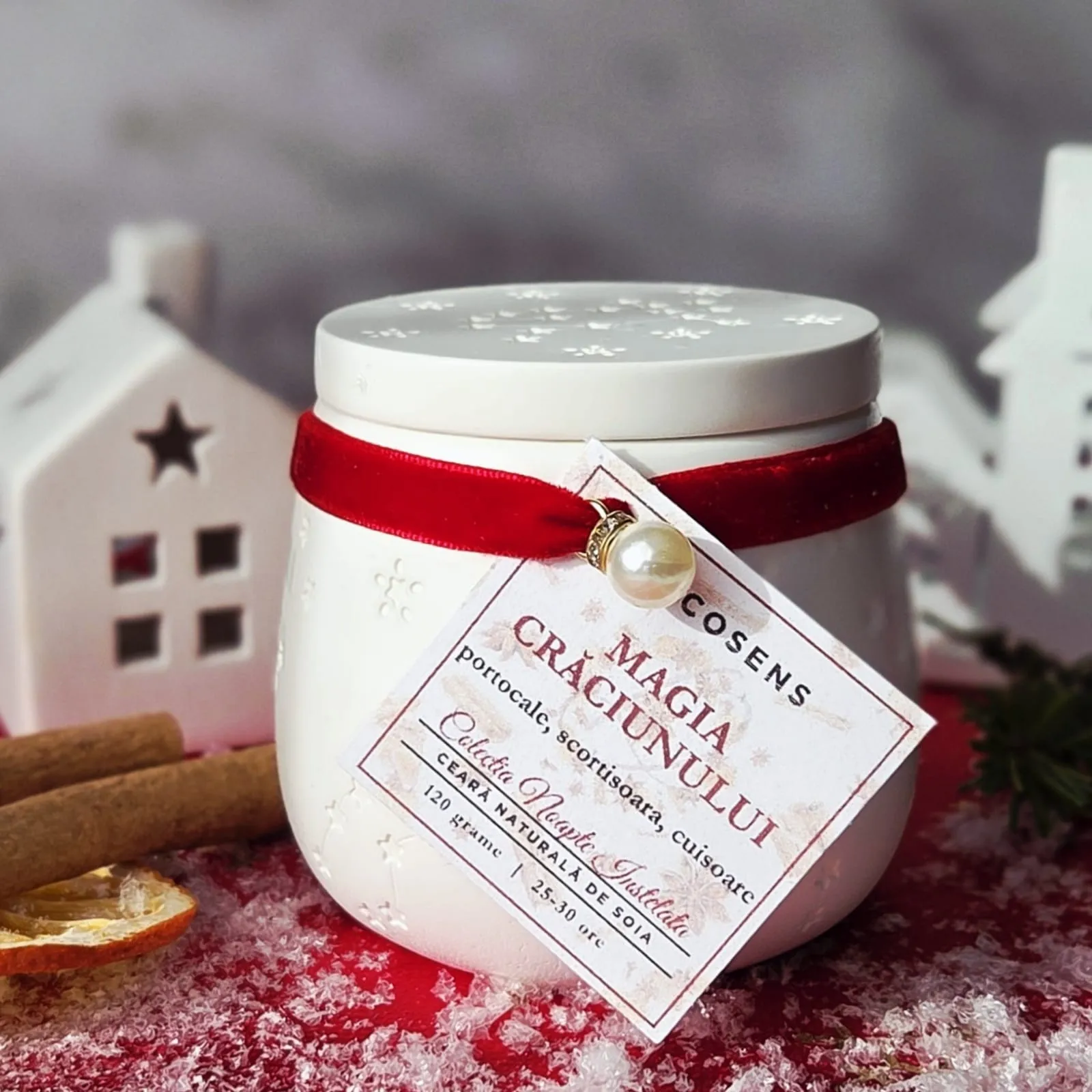 Lumanare parfumata Magia Craciunului - portocale, scorțișoară, vanilie [4]