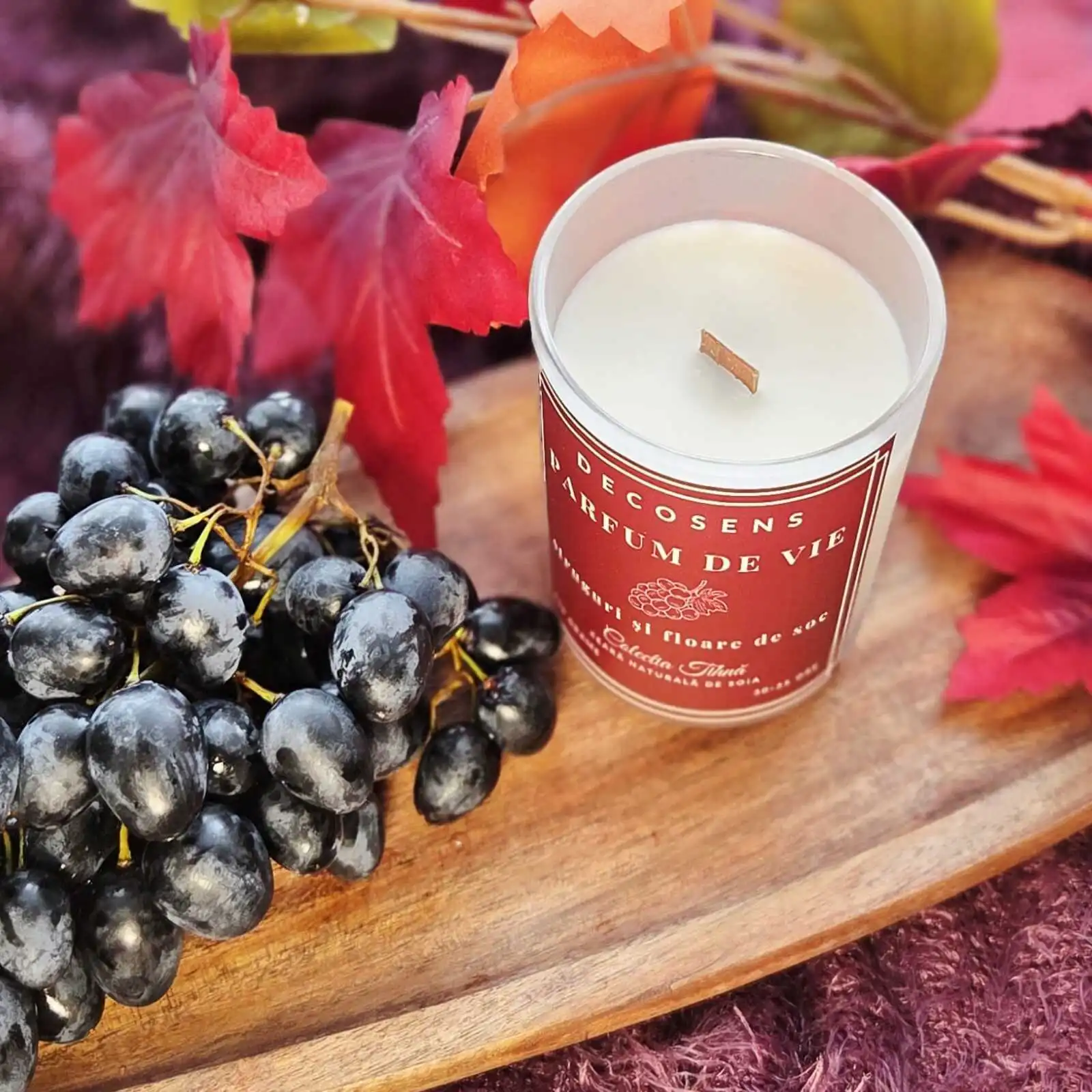 Lumânare parfumată Parfum de Vie - struguri și floare de soc - Colecția Tihnă - 150 gr. [2]
