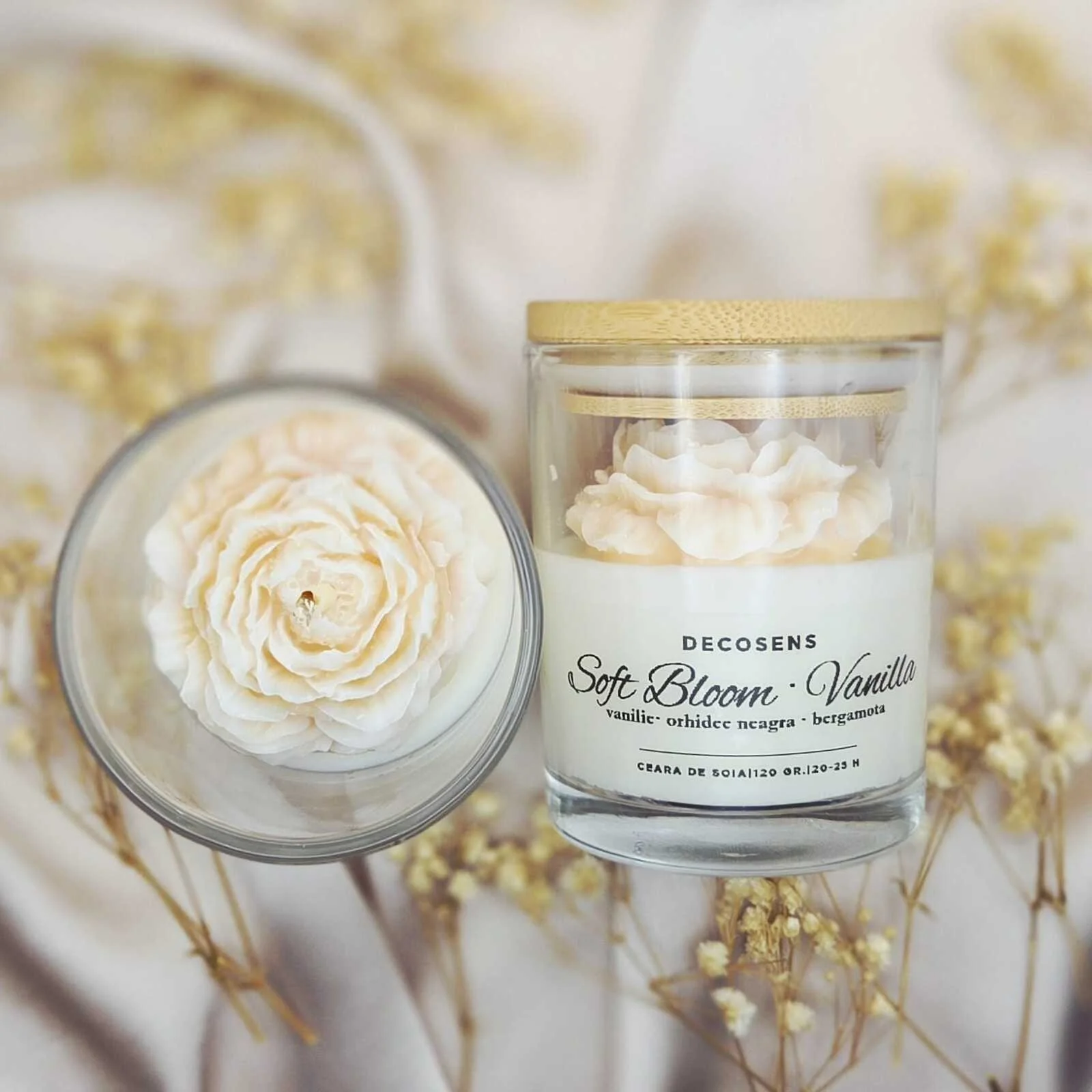 Lumânare parfumată Soft Bloom Vanilla vanilie orhidee neagră Decosens [2]