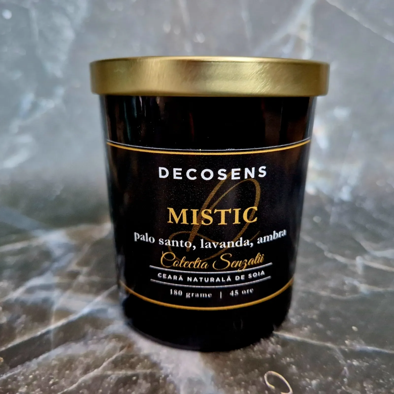 Lumânarea parfumată Mistic - palo santo, lavandă, ambră - Colecția Senzații - 180 gr. [3]