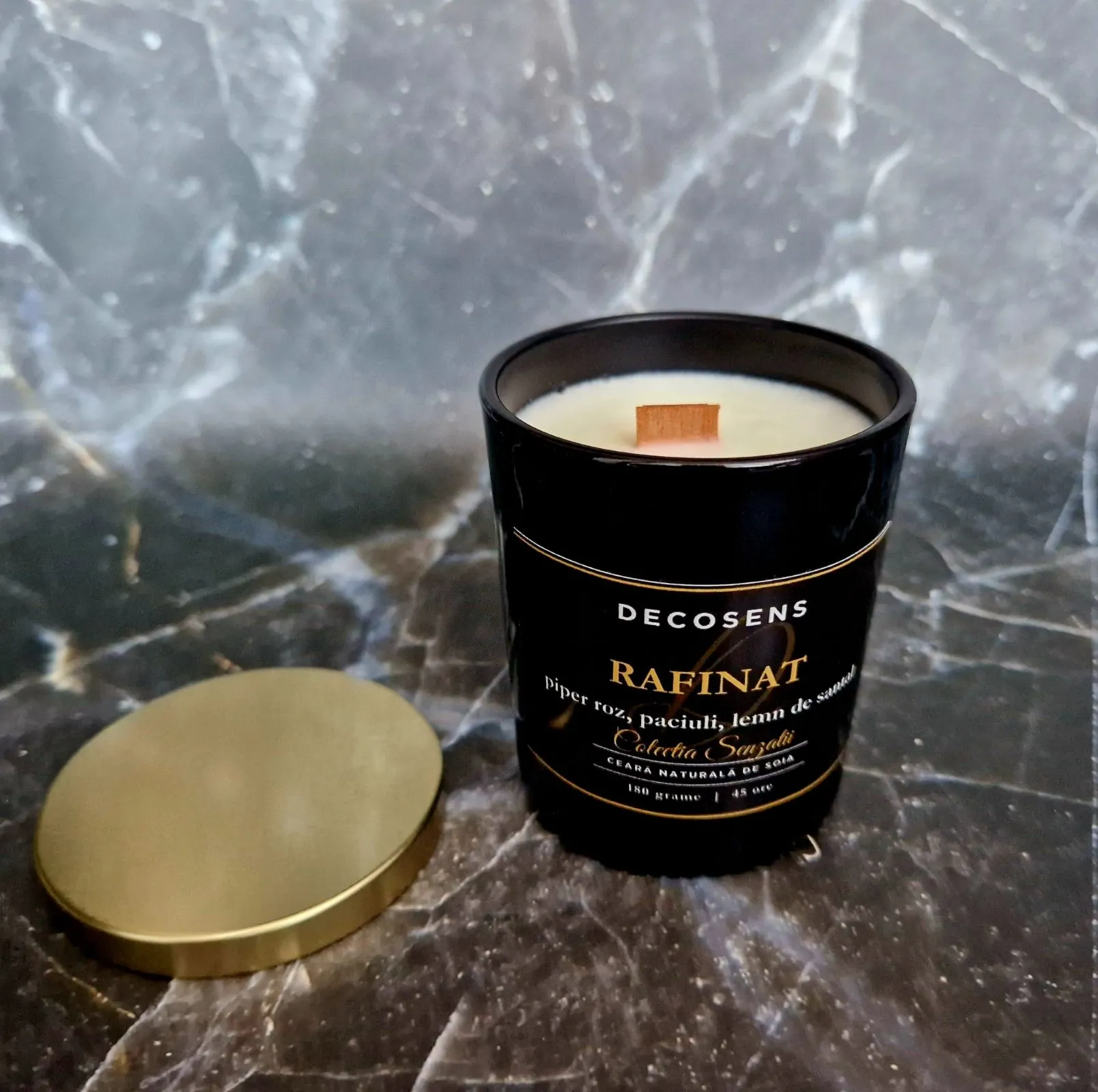 Lumânarea parfumată Rafinat - piper roz, paciuli, lemn de santal - Colecția Senzații - 180 gr. [3]