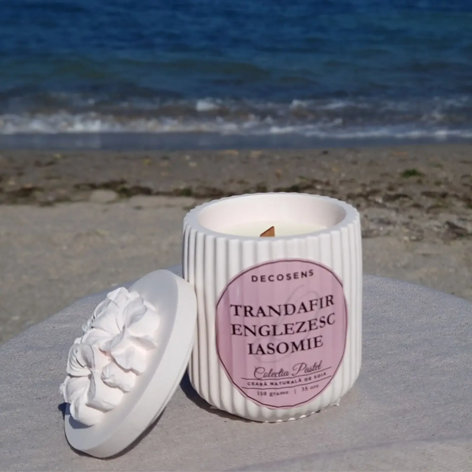 Lumanare parfumata Trandafir englezesc - Iasomie - Colectia Pastel - 150 gr. [3]