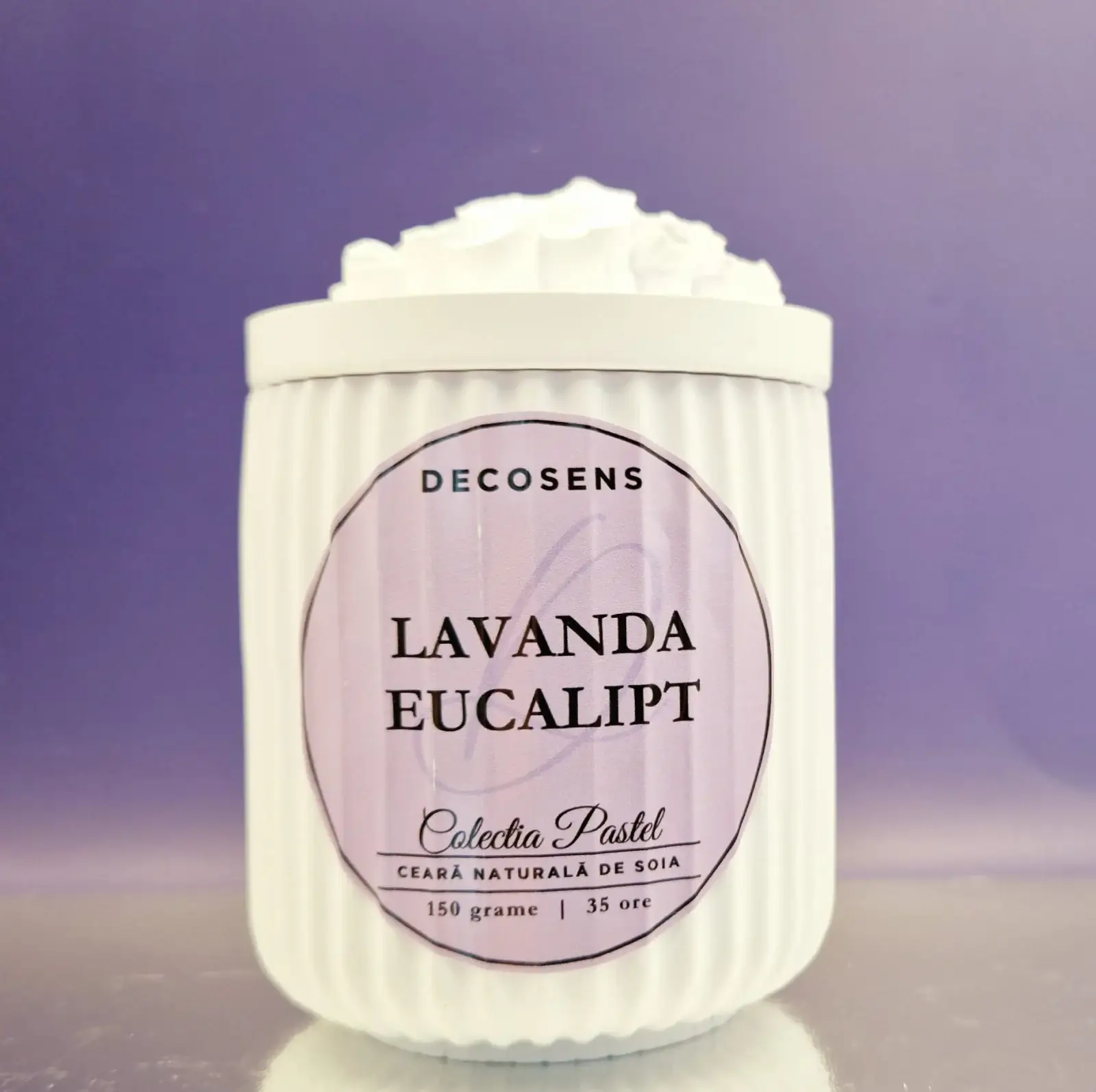 Lumanare parfumata „Lavandă - Eucalipt” Lavanda - Eucalipt - Colectia Pastel - 150 gr. [2]