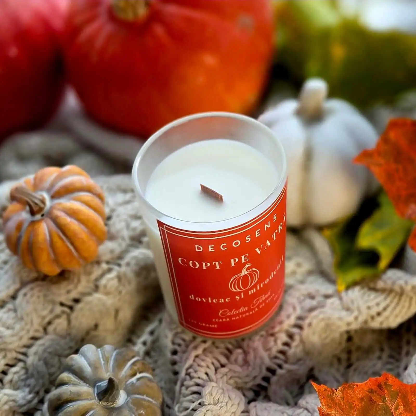 Lumânare parfumată handmade cu dovleac copt și mirodenii calde – Decosens [3]