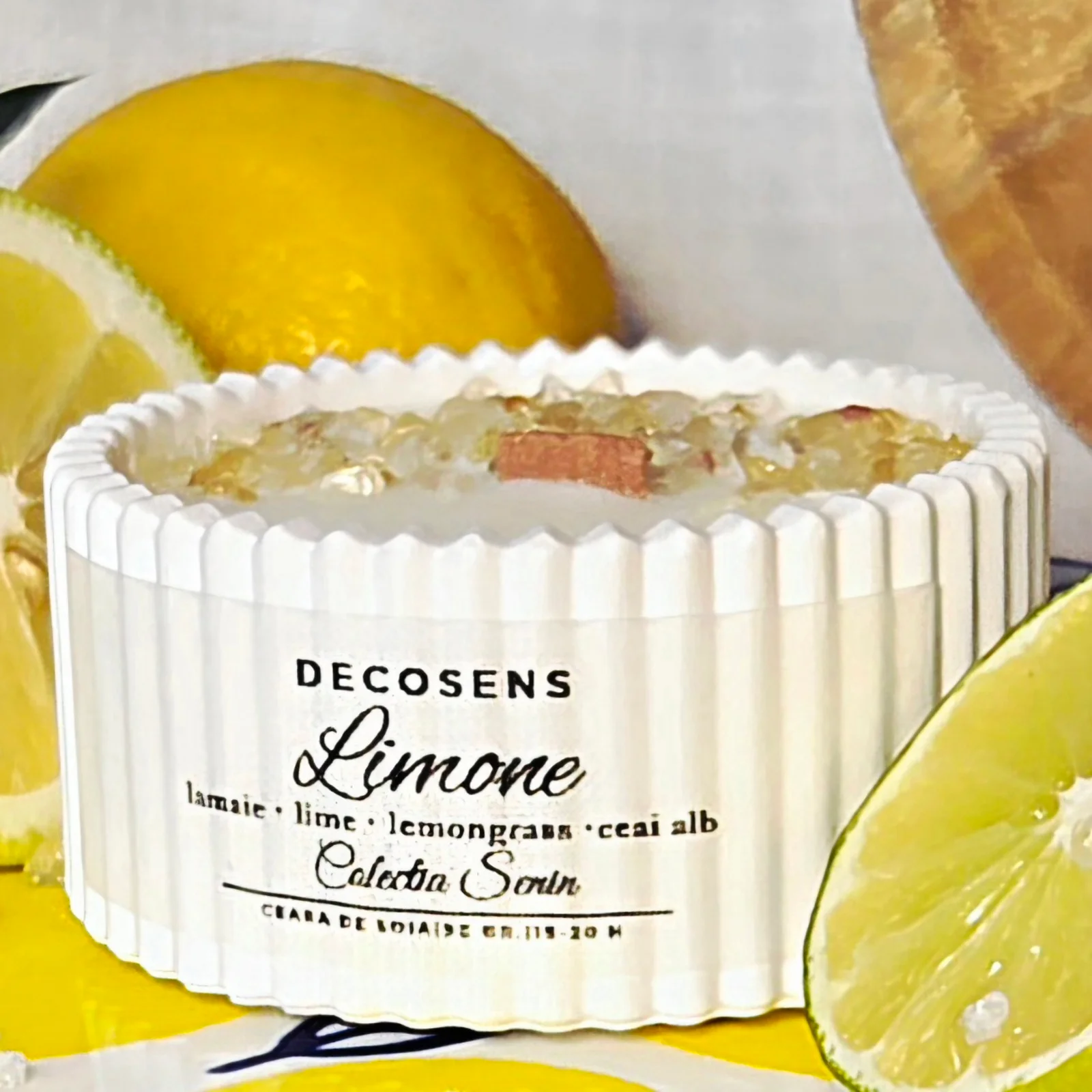Colectia Senin - lumanari parfumate  cu note proaspete si luminoase - Lumanare parfumata naturala Limone - lamaie - lime - lemongrass - ceai alb - Colectia Senin