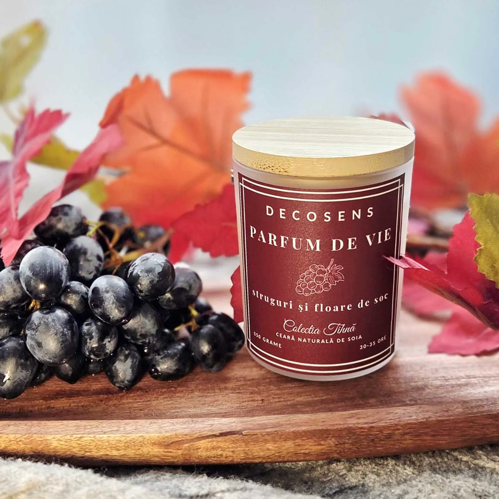 Lumânare parfumată Parfum de Vie - struguri și floare de soc - Colecția Tihnă - 150 gr. [2]
