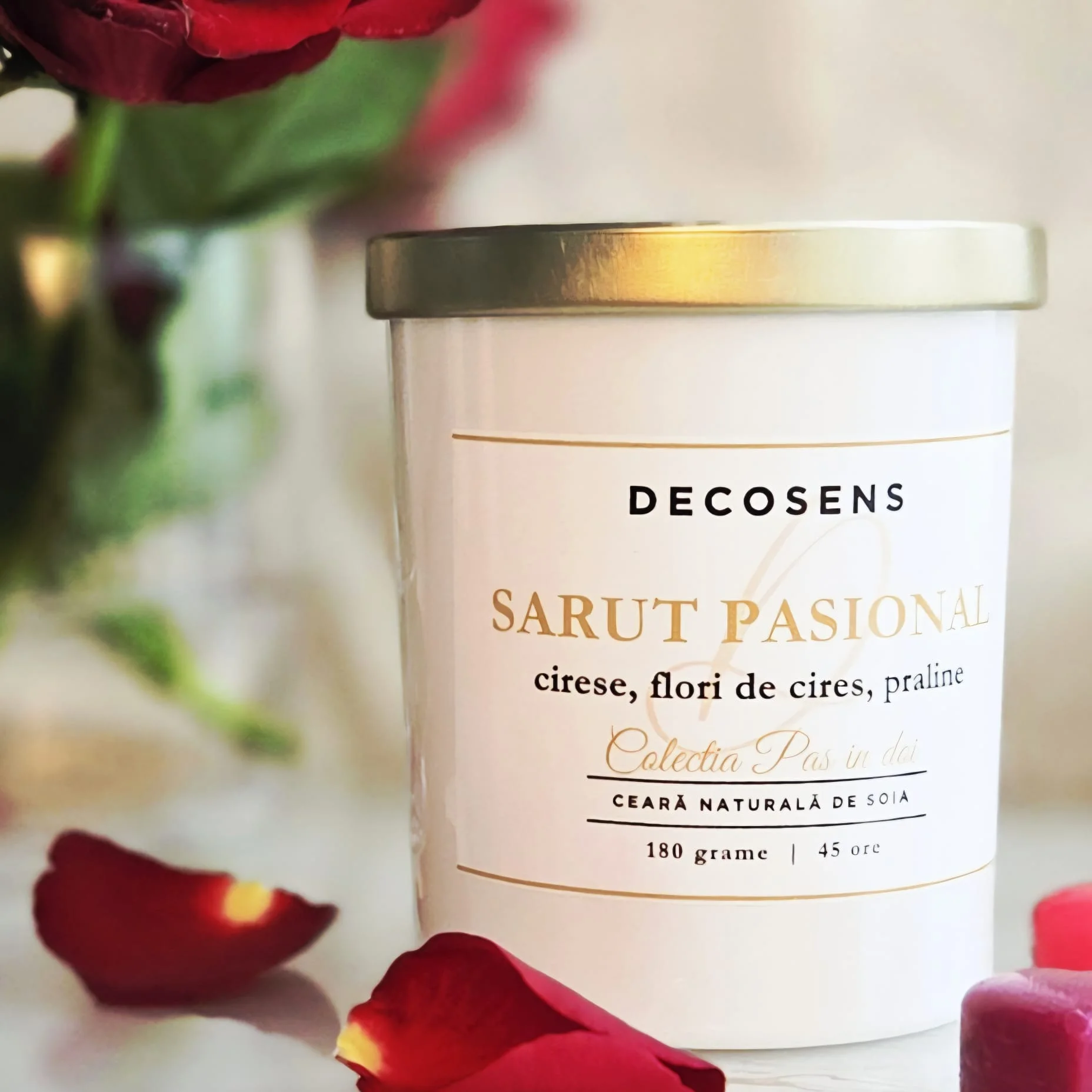 Lumanari Parfumate & Odorizante - Lumanare parfumata Sarut Pasional – cirese, flori de cires, praline
