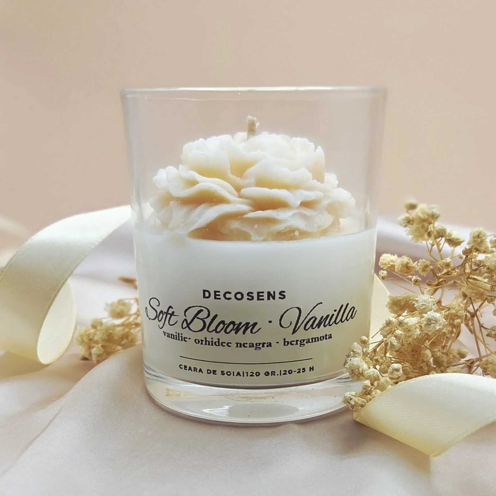 Lumanari Parfumate & Odorizante - Lumânare parfumată Soft Bloom Vanilla vanilie orhidee neagră Decosens