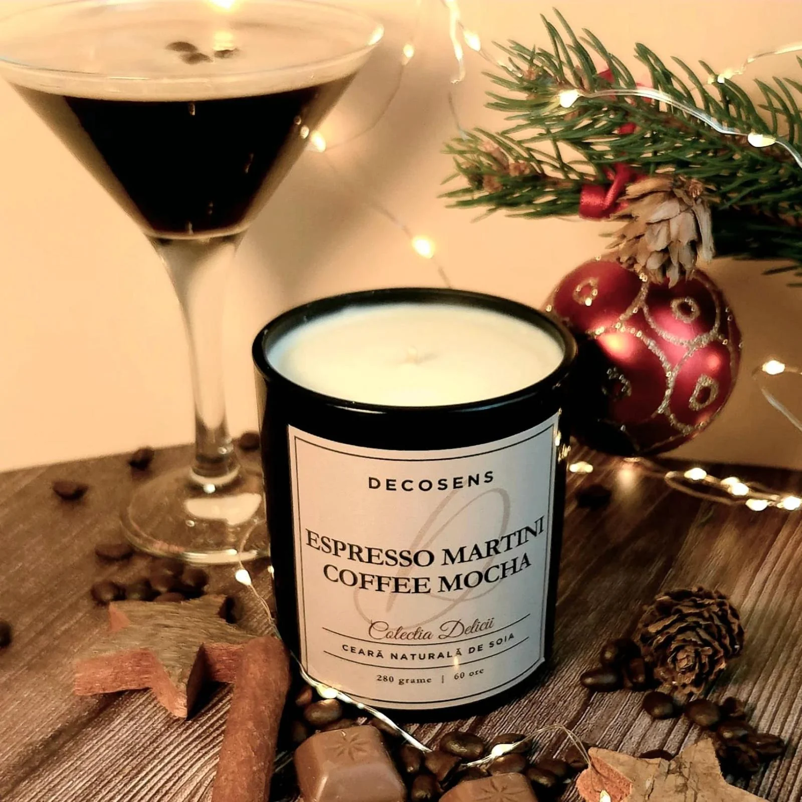 Colecția de Crăciun – Lumânări și odorizante de sărbaroare - Lumanarea parfumata gurmanda Espresso Martini - Coffee Mocha