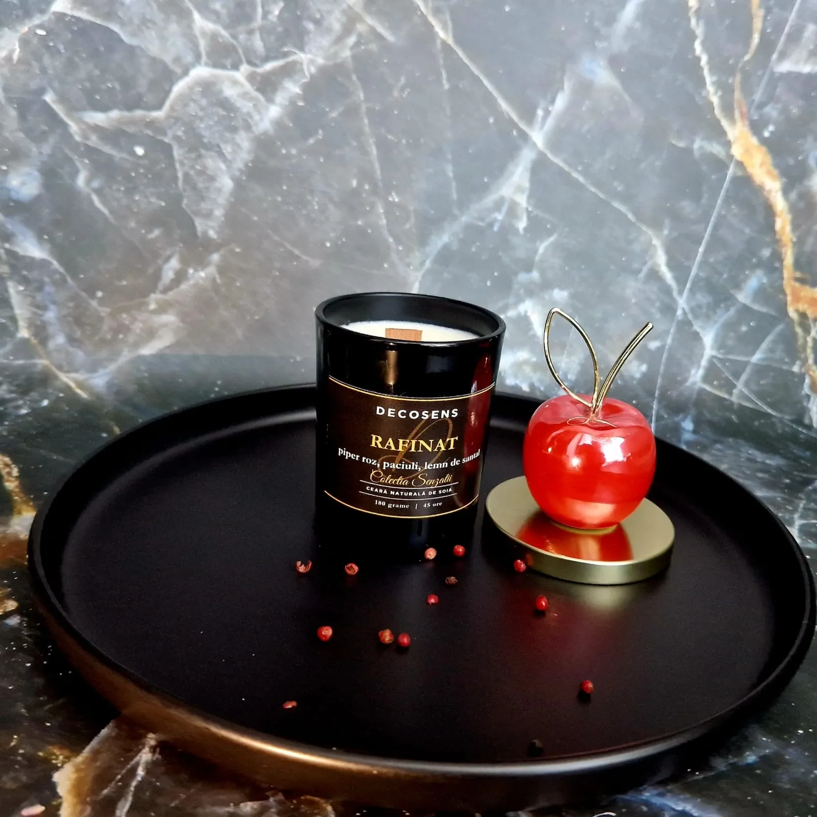 Lumânarea parfumată Rafinat - piper roz, paciuli, lemn de santal - Colecția Senzații - 180 gr. [3]