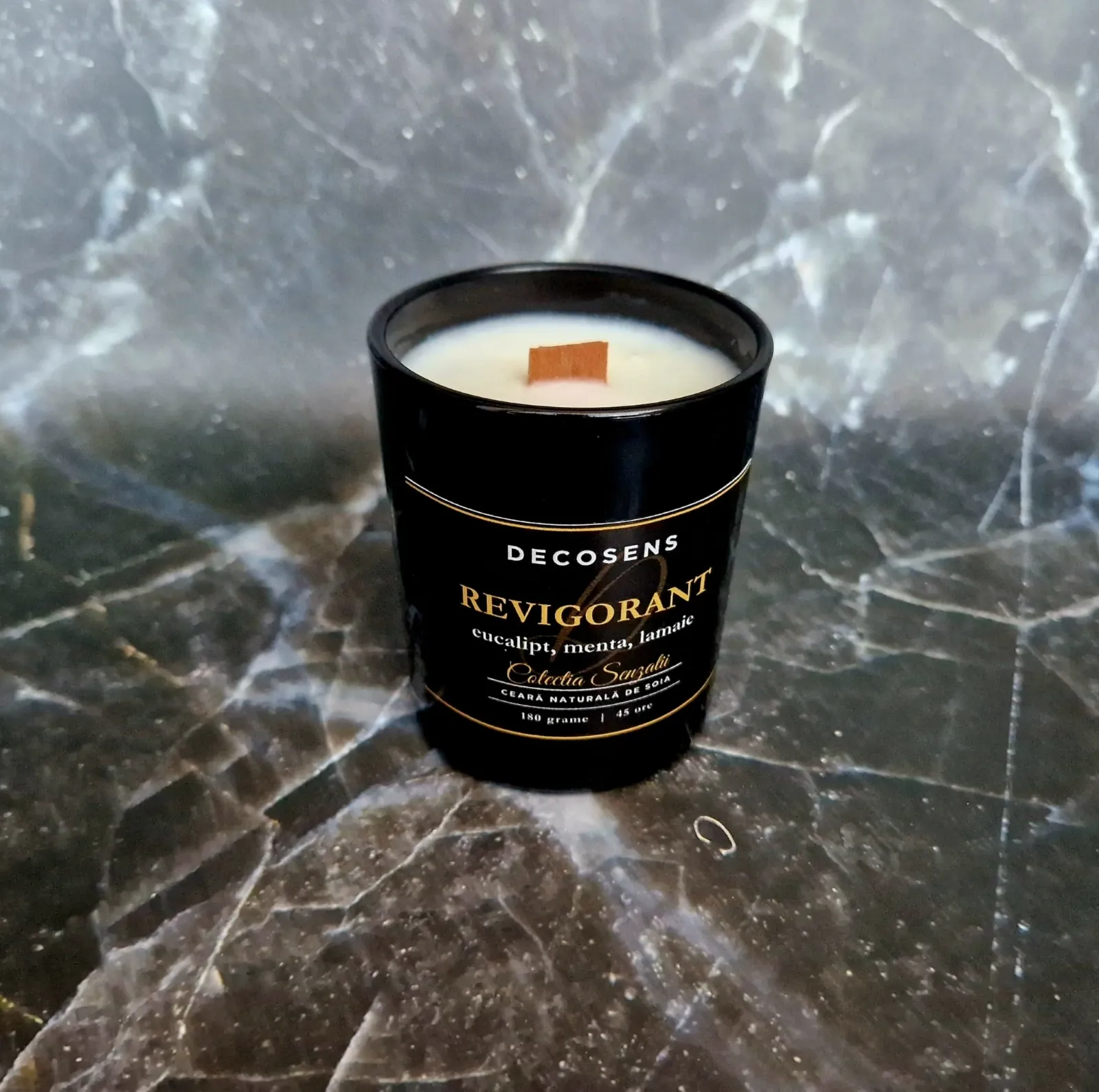 Lumânarea parfumata Revigorant - eucalipt, mentă, lămâie _ Colectia Senzații - 180 gr. [3]