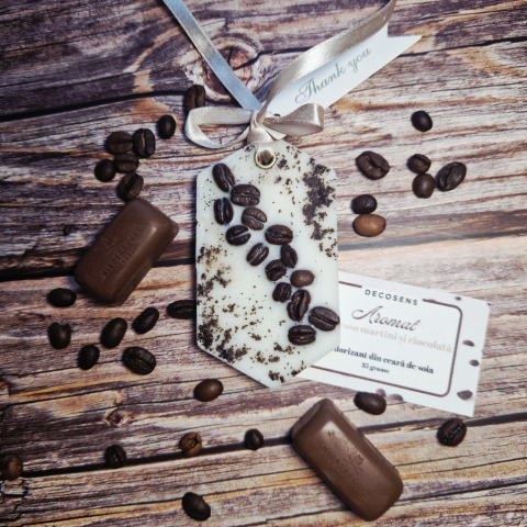 Lumanari Parfumate & Odorizante - Odorizant natural din ceară de soia „Aromat” – Espresso Martini & Ciocolată - idel pentru dulapuri și spatii mici